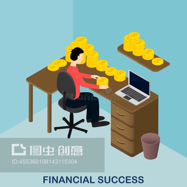 財(cái)務(wù)成功。等價(jià)黃金。美元。Financial success. Isometric gold. US dollars.